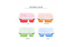 China FDA Standard 2 Compartments Silicone Bento Foldable Lunch Box supplier
