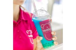 China 700ml PET plastic cups bubble tea with bear lid supplier