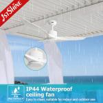 Outdoor Simple Design Waterproof ABS Blades Ceiling Fan With Remote Control