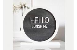 China Round Reversible Felt Message Board 12x12 Double Side With 340 White Letters supplier