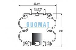 China Double Convoluted Air Spring 2B9-253 Goodyear W01-358-6945 Firestone Air Suspension supplier