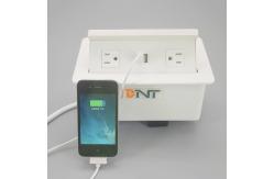 China Office Furniture Tabletop Pop Up Power Hidden Socket With Qi Wireless Charger supplier