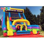 Big Inflatable Slide Entertainment  Inflatable Bouncer Slide For Theme Parks /  Square Childrens Inflatable Slide for sale