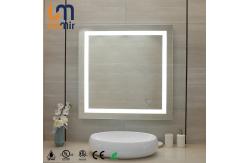 China IP44 Rated Silver Square Cosmetic Mirror with LED Illumination Easy Wall Mounting supplier