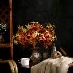 Artificial Landscape Maple Leaf Tree Countertop Ornaments Decorative Vase Flower for sale