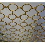 Longlife Golden Decorative Wire Mesh Drapery , Decorative Metal Mesh Screen for sale