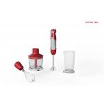 Stainless Steel Portable Hand Blender Red Stepless Speeds Easy Assembly for sale