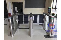 China Waist Height Office Security Turnstile Gate RFID Face Recognition Flap Barrier Gate supplier