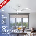 60±5W Silver Color 52 Ceiling Fan with Light and Remote Control within Your Budget for sale