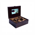 High End Crown Leather LCD Video Gift Box , 7 Inch Video Brochure Box for sale