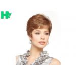 Super Popular Short Natural Looking Synthetic Wigs Easy Style With Neat Bang for sale