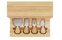 China High Durability Bamboo Cheese Board Set 3.5CM Thickness With 4 Cheese Knives supplier