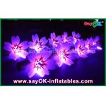 5m White Long Ground Nylon Cloth LED Flower Chain Inflatable Light Decoration for sale