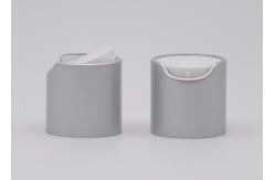 China 24mm Matte Silver Cosmetic Aluminum Disc Top Cap White Inner Cap Screw Cap supplier