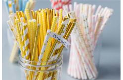 China Lightweight Portable  Metallic Gold Paper Straws 7.75 Inches Long BAP Free supplier