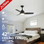Indoor 42 Suspender Length LED Ceiling Fan with High Airflow and Adjustable Lighting for sale