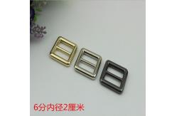 China Metal hardware 20 mm light gold slider adjuster metal buckles for luggage bags supplier