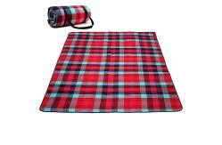 China Checkered Portable Beach Mat , Water Repellent Pocket Picnic Blanket supplier