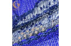 China Water Soluble Sequined Lace Fabric 135cm Width African Textile Pattern Handmade supplier