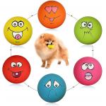 6pcs Smile Face Soft Latex Squeaky Dog Balls For Puppy Small Medium Pet Dogs for sale