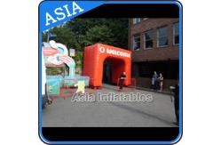 China Orange Square Welcome Inflatable Arch Entrance Gate For Park supplier
