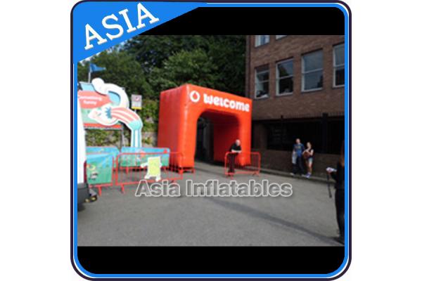 Orange Square Welcome Inflatable Arch Entrance Gate For Park