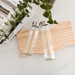 Personalized Custom 350Ml 500Ml 16Oz Transparent Glass Water Bottle With Stainless Steel Lid for sale