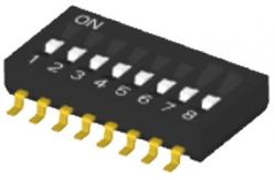 China UL 1.27mm Half Pitch DIP Switch With Gull Wing Lead supplier