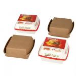 Logo Branding on Custom Printed Kraft Burger Boxes Food-Grade Disposable Packaging with CMYK 4 Color Offest Printing for sale