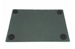China Rough Edges Slate Cheese Cutting Board Rectangular Shape 30cm x 20cm With Pads supplier