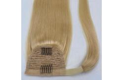 China Wrap Around Straight Hair Ponytail Straight Hair Extension Clip in 22 Inch human Hair Ponytails Blonde Color supplier