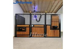 China Durable Density Bamboo Horse stable European Horse Stalls Black Powder Coated With Windows supplier
