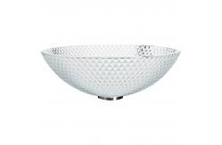 China Super Clear Glass Vanity Sinks Bowl Bathroom Transparent CNC Engraving supplier