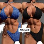 Summer Bikini Solid Color For Women Beach Vacation Wear Waterproof High Elastic Moisture Permeable Abrasion-Resistant for sale
