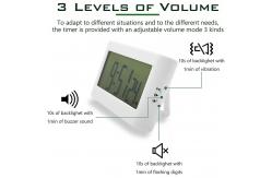 China Large LCD Rectangle Magnet Kitchen Timer Digital Count Up Down Alarm Clock supplier