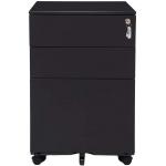 3 Drawer Black Mobile Metal File Cabinet With Anti-Tilt Mechanism