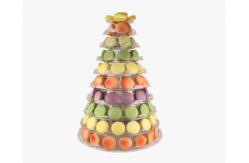 China Clear Macaron Display Tower Transparent Recyclable Plastic 10 Tier For Wedding Party supplier