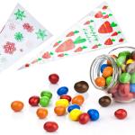 200 PCS Cone Bag 6 x 15 Inch Clear Triangle Treat Bags with Twist Ties for Handmade Cookie for sale