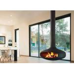 60m2 Suspended Wood Fireplace 0.6m Ceiling Mounted Fireplace for sale