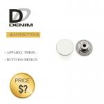 Shiny Silver Denim Metal Buttons Original Designer Button Accessories for sale