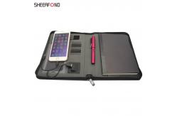China Waterproof Portable Zippered Leather Portfolio , PU Leather File Folder With Zipper supplier