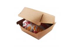 China Custom Biodegradable Kraft Burger Box Low MOQ Solution for Fast Food Packagin supplier