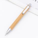 School Bamboo Wood Automatic Press Pencil Eco Friendly Pencil With Steel Clip