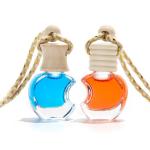 Flat Round Hanging Glass Diffuser Bottles Car Perfume 8ml for sale