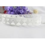 Chemical Polyester Lace Trim By The Yard With Hollow Out Geometric Rhombus Design for sale