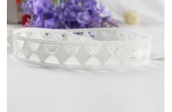 China Chemical Polyester Lace Trim By The Yard With Hollow Out Geometric Rhombus Design supplier