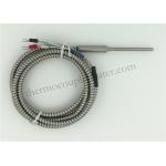 J Type Thermocouple Temperature Sensor With Flexible Armored Cable 1.5m for sale