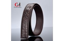 China 100cm Length Men's Leather Belt Without Lead Authentic Splicing Alligator Bone supplier