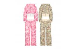 China Custom Camouflage Embroidery Ladies Tracksuit Set Matching Hoodie And Sweatpants supplier
