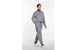China Polyester Spandex Grey Long Sleeve Pajama Set supplier
